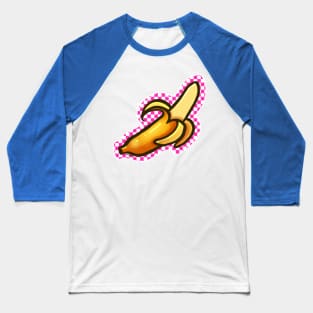 Pink Checkerboard Banana Baseball T-Shirt